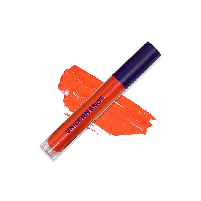 UNICORN SNOT Liquid Metal Lip Paint - Metallic Lip Gloss - Non-drying, Long-lasting Liquid Lipstick, Intense Pigment Color with Metallic Shimmer - Vegan, Cruelty-Free Makeup, Fiery Red (Lava)