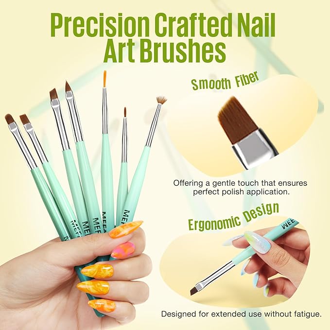 Mefa nail art brushes set,