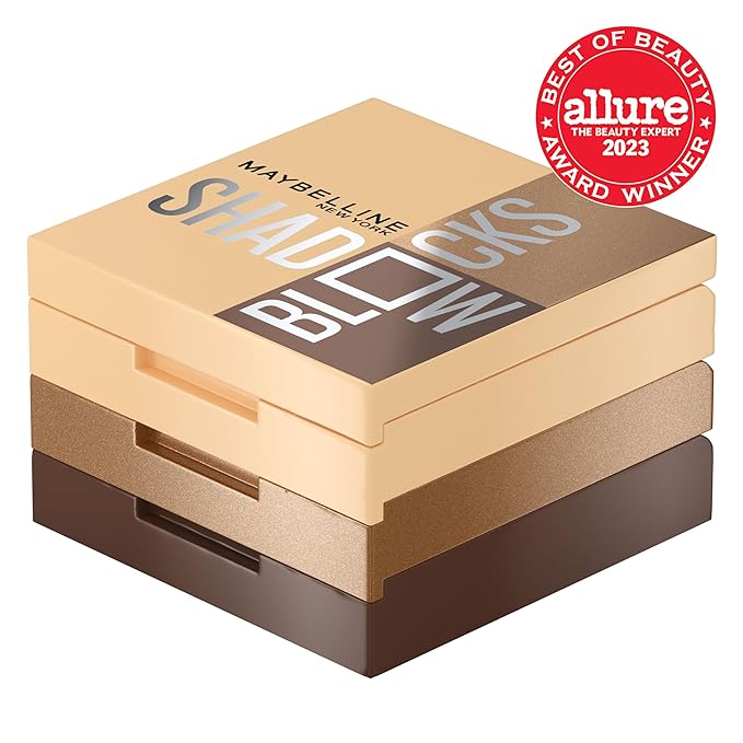 Maybelline New York Shadow Blocks Shadow Blocks Eyeshadow Palette, Stacked Eye Shadow Trio, North 3rd & Bedford Ave, 0.08 oz