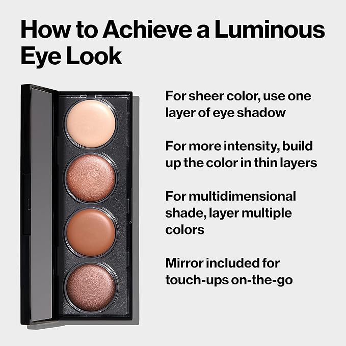 Revlon Crème Eyeshadow Palette, Illuminance Eye Makeup with Crease- Resistant Ingredients, Creamy Pigmented in Blendable Matte & Shimmer Finishes, 715 Precious Metals, 0.12 Oz