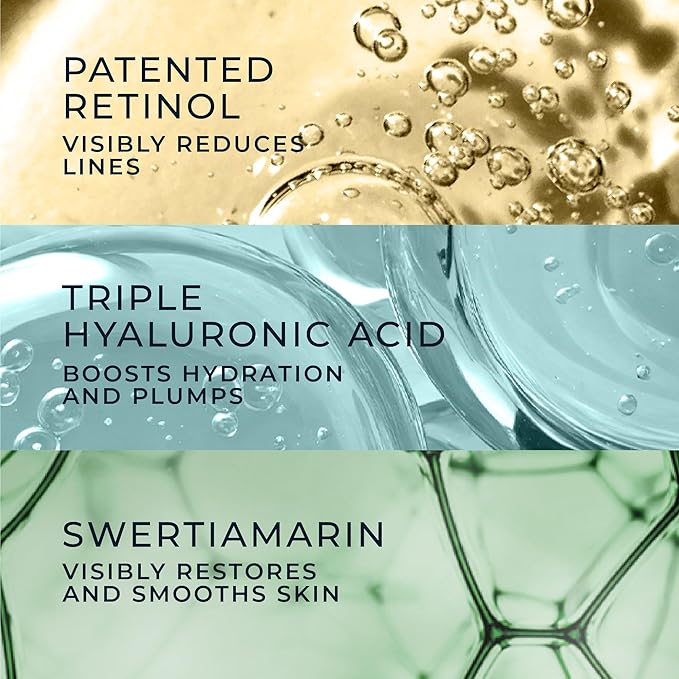 RoC Derm Correxion Fill + Treat Advanced Retinol Serum, Wrinkle Filler Treatment with Hyaluronic Acid for Crow's Feet, 11 Wrinkles, & Laugh Lines, (.5 fl oz) with Retinol Packette (Packaging May Vary)