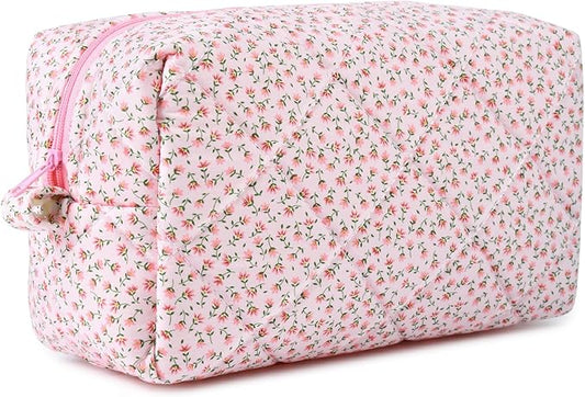 Soidram quilted makeup bag floral