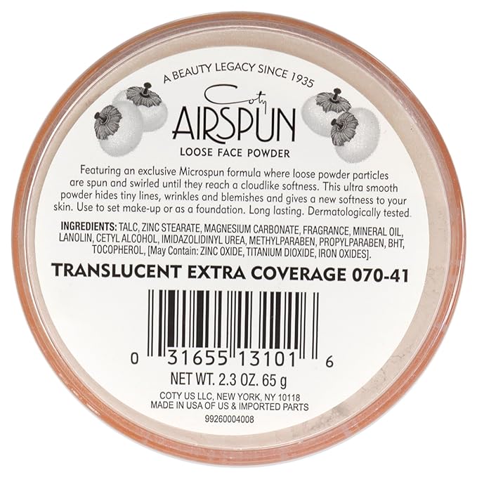 Coty Airspun Face Powder, Translucent Extra Coverage, 2.3