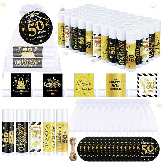 50 Sets Birthday Favors Lip Balm