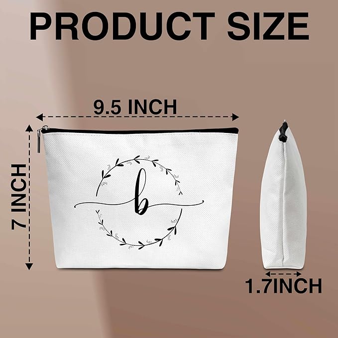 Monogram makeup bag letter toiletry