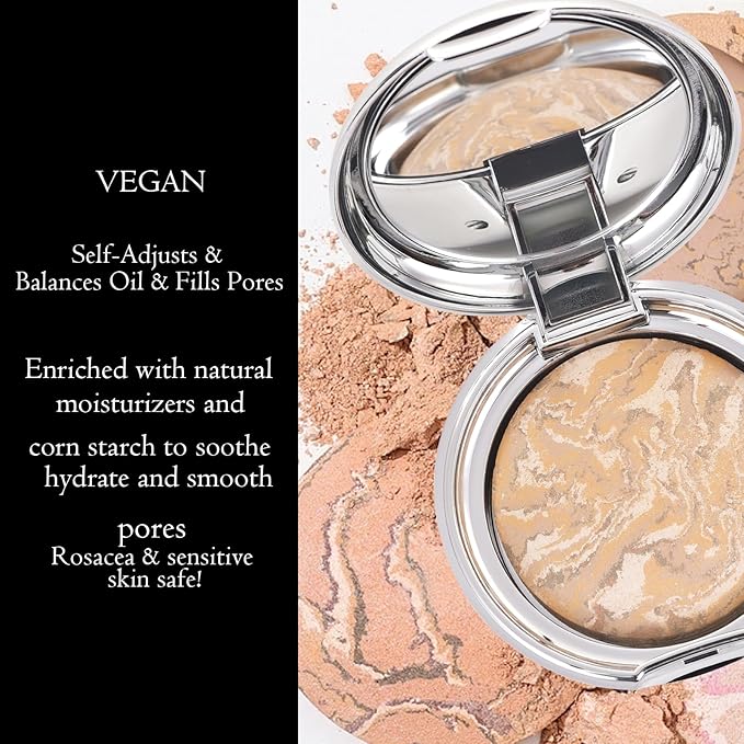 Marbleized Baked Foundation Makeup, Balance and Brighten Col 002 L