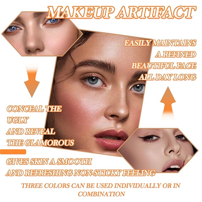 3 Colors Correcting Concealer Makeup Cream Contour Palette,Cream