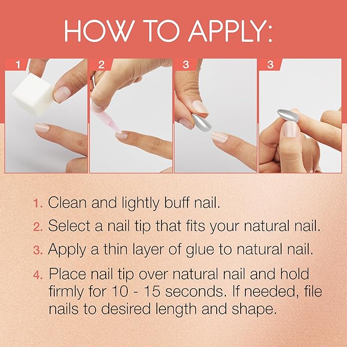 Ardell Nail Addict Naked Seductress, Press On Nails, Medium Almond Shape, Nail Kit, 1-Pack