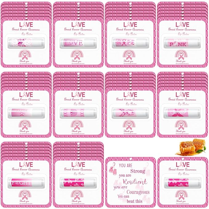 30 Pack Breast Cancer Awareness Favors Balms
