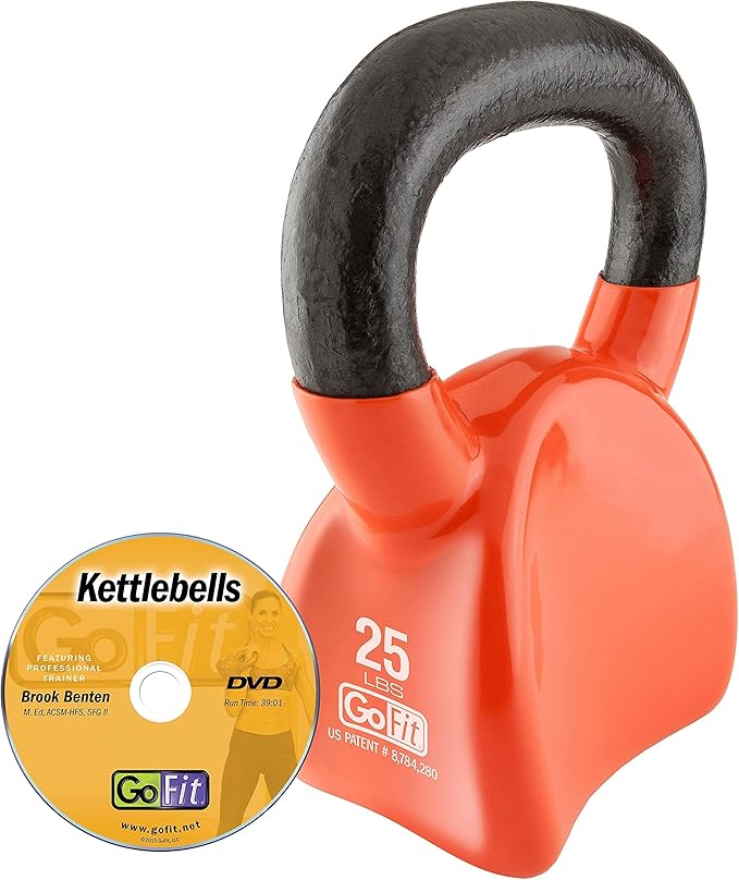 GoFit Premium Vinyl Dipped Kettle Bell with Introductory