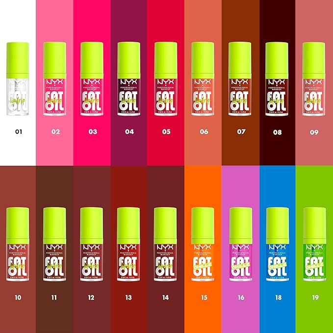 NYX PROFESSIONAL MAKEUP Fat Oil Chillz, Moisturizing, Shiny and Vegan Tinted Lip Gloss - Citrus Chiller (Sheer Orange)