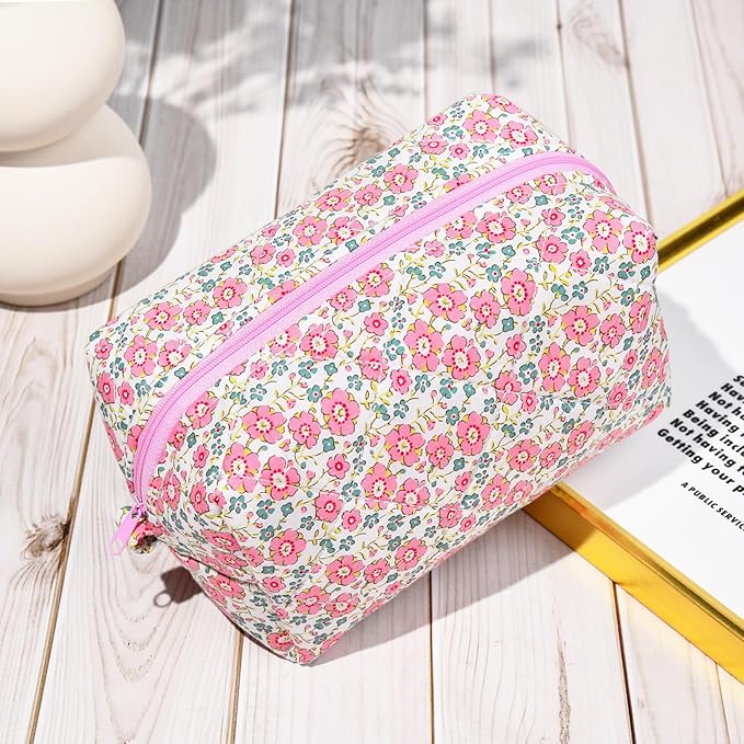 Soidram pink makeup bag floral