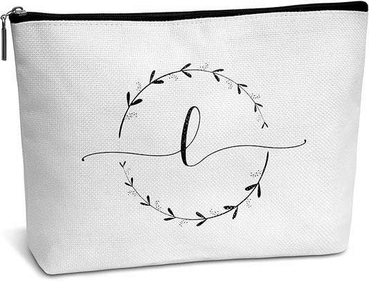 Monogram makeup bag letter toiletry