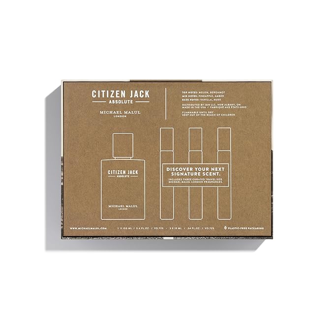 Michael Malul Eau de Parfum Gift Set - 4PC- 100ml | 10ml Citizen Jack Absolute 4PC Gift Set