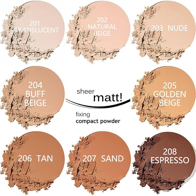 MAEPEOR Pressed Powder 8 Colors Oil Control Matte (08 Espresso)