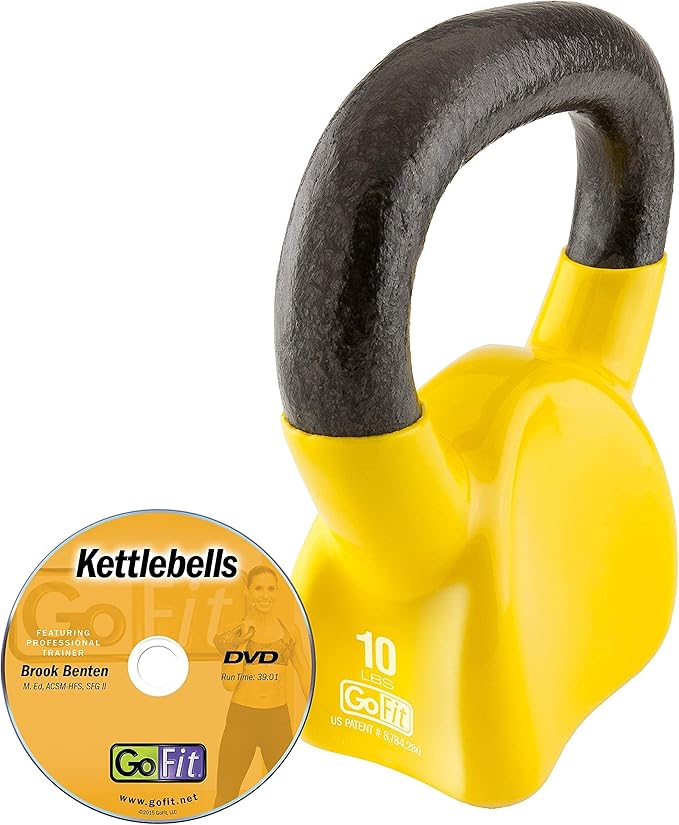 GoFit Premium Vinyl Dipped Kettle Bell with Introductory