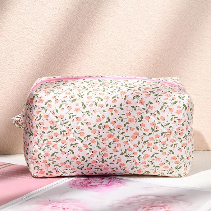 Soidram pink makeup bag floral