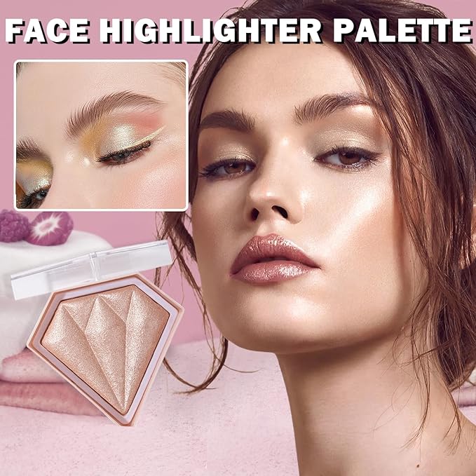 White Highlighter Makeup Palette Face Highlighter Powder Iluminadores Palette-inger Color 04 G