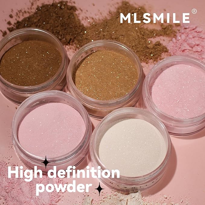 AKARY White Translucent Setting Powder, Shimmer Finishing Powder