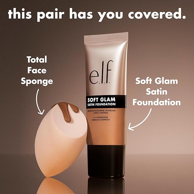 e.l.f. Soft Glam Foundation, Medium Coverage, Long-Lasting & Deep Warm