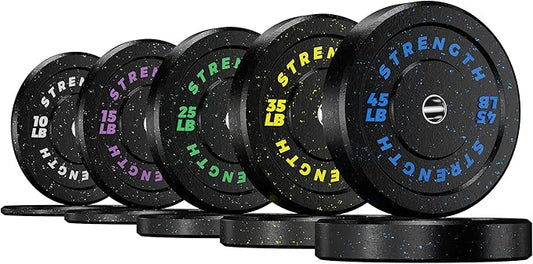 GIKPAL Bumper Plates 2-inch Rubber 10lbs-55lbs