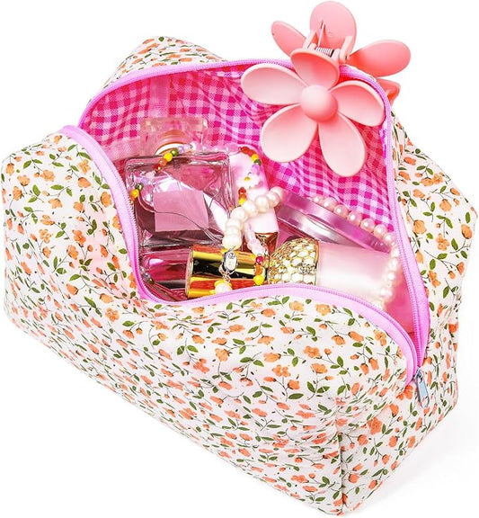 Soidram pink makeup bag floral