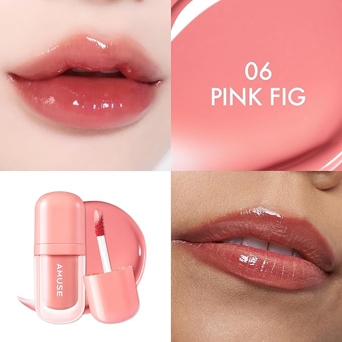 Amuse SEOUL BEBE TINT - 06 PINK FIG | 24-hour Long-lasting Lip Stain, Plumping, Hydrating, Moisturizing, No Peel Off, Lip Care, Treatment, Non Sticky, Korean Lip Tint for Dry Lips