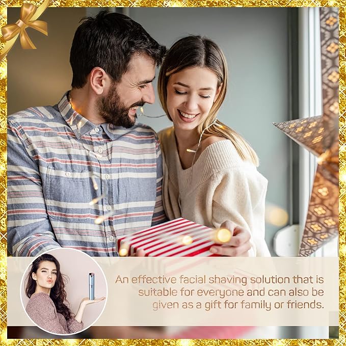 Gurelax Hair Remover for Women, Hair Removal Device, Facial Hair Removal for Women, Best Touch Face Shaver As Christmas Gift, Electric Upper Lip/Mustache Hair Remover, Included 2 x Replacement Heads