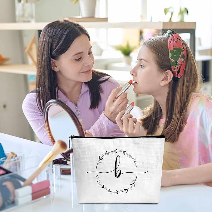 Monogram makeup bag letter toiletry