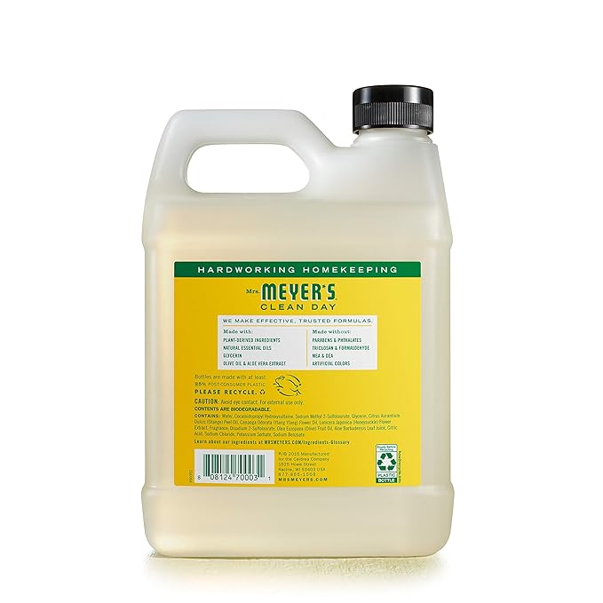 Mrs. Meyer's Clean Day Liquid Hand Soap Refill, Cruelty Free and Biodegradable Hand Wash Made with Essential Oils, Honeysuckle Scent, 975 ml