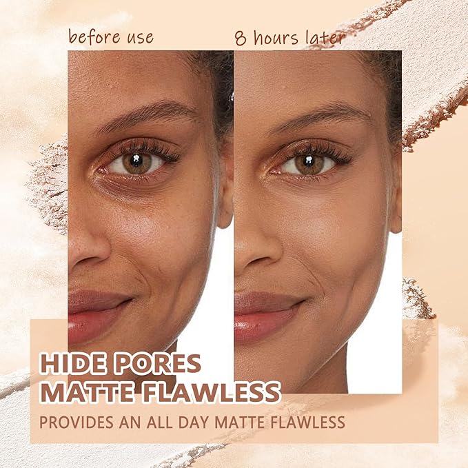 Oil Control Face Pressed Powder,Matte Smooth Flawless Setting 0.35Oz