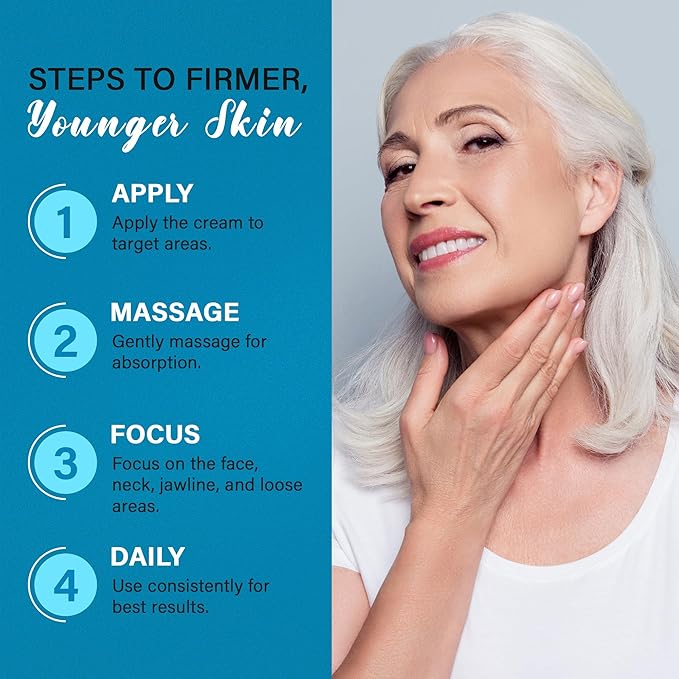 Skin Tighten And Lift Neck Cream: Face Lift Cream 6-in-1 Anti-Aging Moisturizer for Anti Wrinkle - Hydrating Neck Firming Cream with Retinol, Collagen, Peptide, Hyaluronic Acid for Neck & Décolleté