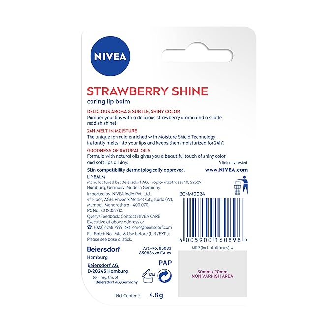 Nivea Lip Care Fruity Shine Strawberry, 4.8g 4.8g