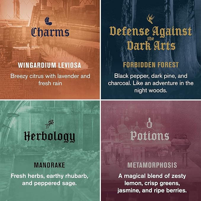 Every Man Jack Harry Potter Collectors Body Wash Gift Set - Includes 4 Body Washes with Clean Ingredients & Hogwarts Inspired Scents - Forbidden Forest, Charms, Herbology, Potions