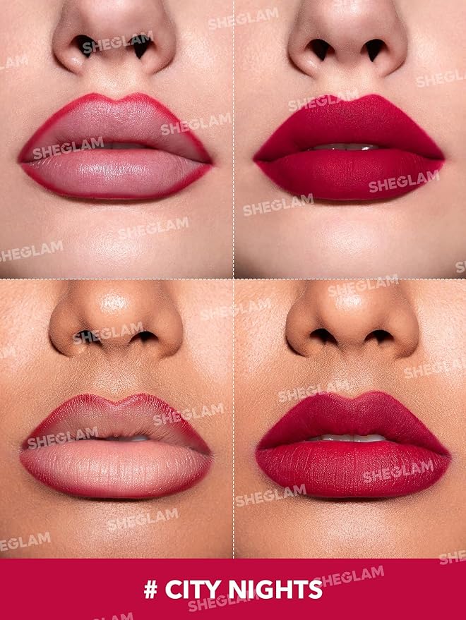 SHEGLAM Lip Liner Creamy Matte Pencil High Pigment Not Easy to Fade Silky Smooth Matte Contour Tint Lip Makeup-City Nights