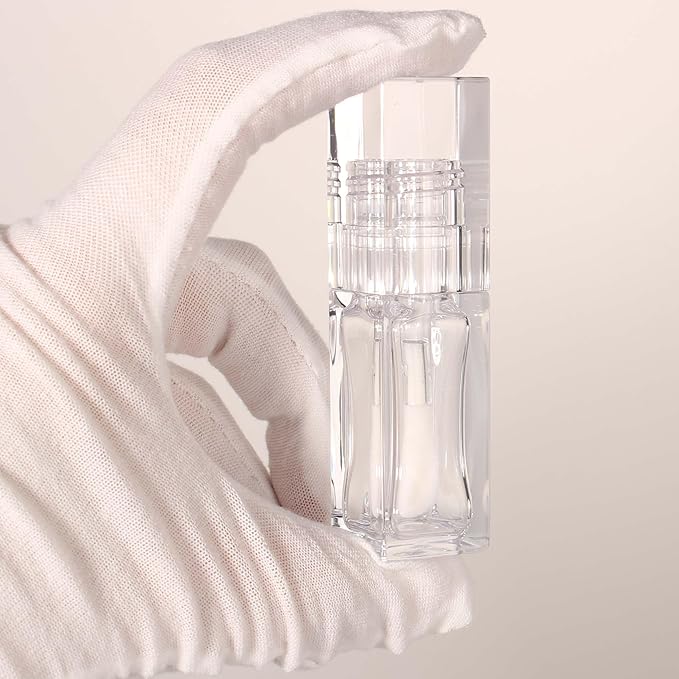 COSIDEA 18pcs Empty 6ml Square Clear PETG lip gloss tubes big deo foot wand lipgloss tube container for lip oil