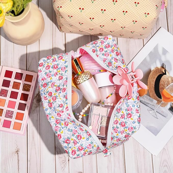 Soidram pink makeup bag floral