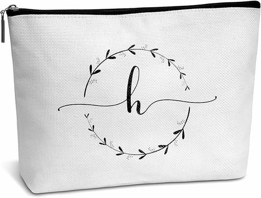 Monogram makeup bag letter toiletry