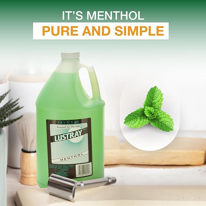 Clubman Lustray Menthol Face & Scalp Rub, Refreshing Menthol Formula for Cooling Sensation and Invigorating Care, Ideal for Post-Shave Use, 1 Gal, 1-Pack