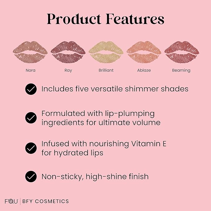 BFY Cosmetics 5-Pack Plumping Lip Gloss - Shimmer