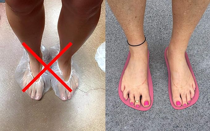 50Pairs(100Feets) Professional Quality Sunlees Tan Black Spray Tanning Feet Protectors (PINK)