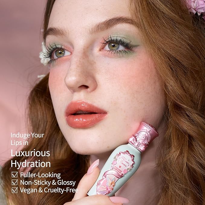 Flower Knows Midsummer Fairytales Lip Gloss-Glowy Moisturizing Coating Lip Lacquer-Hydrating Tinted Lip Oil for Girls&Women-Vegan & Cruelty Free-0.17Fl Oz(G07 Lullaby)