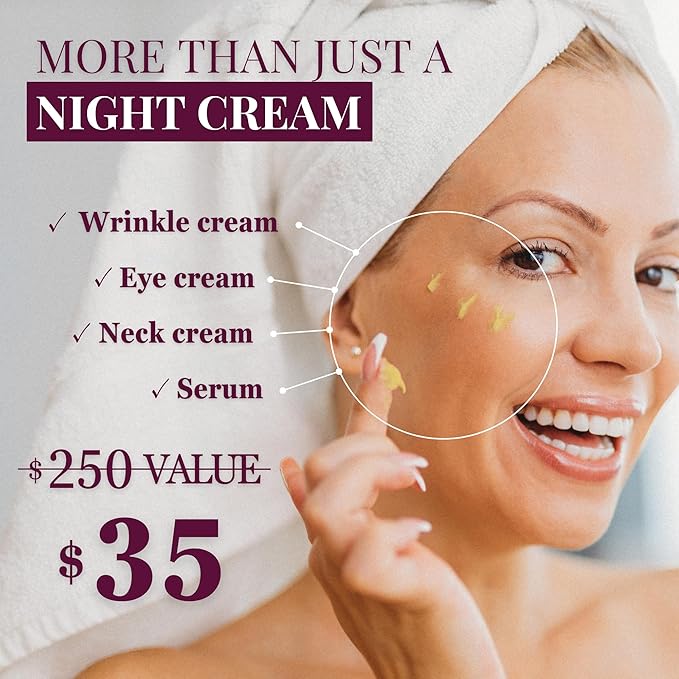 Anti-Aging Face Cream, Multi Peptide Cream, Deep Wrinkle Repair Cream, for Mature and Dry Skin, Peptide Night Cream 1.7 Fl Oz