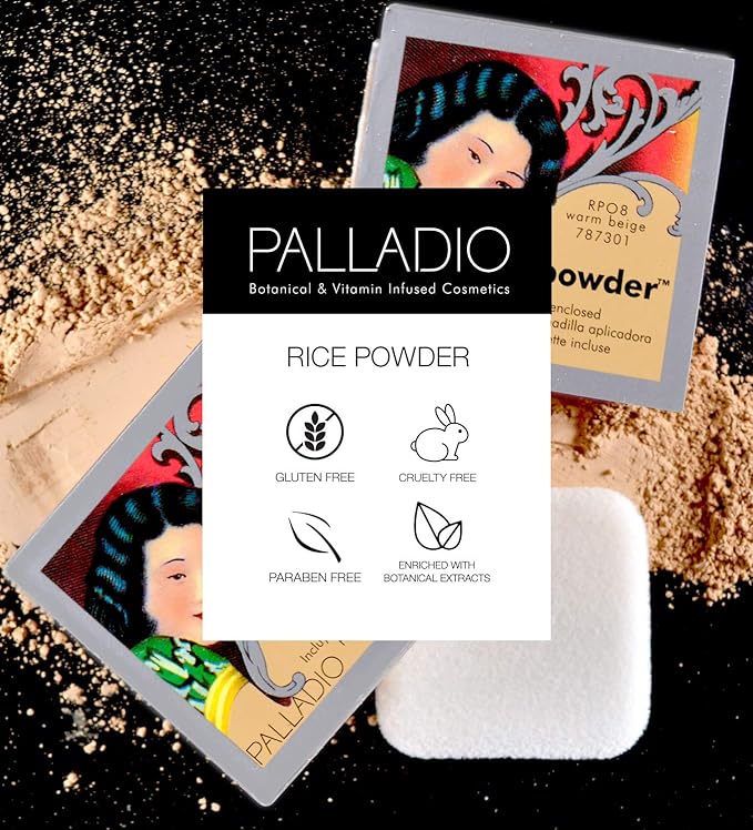Palladio, Pressed Rice Powder, Natural, 0.26 Ounce