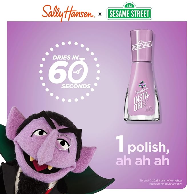 Sally Hansen Insta-Dri Sesame Street Nail Polish Collection - Think BIG & 1 Polish, Ah Ah Ah Duo - 0.31 fl oz.