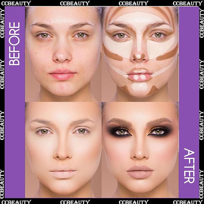 CCbeauty 2pcs 2-IN-1 Matte Contour Concealer Stick Cool