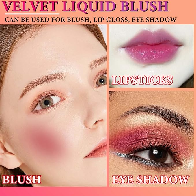 Matte Soft Liquid Blush,Waterproof Long Lasting Moisturizing Velvet Blushes Makeup（#05）