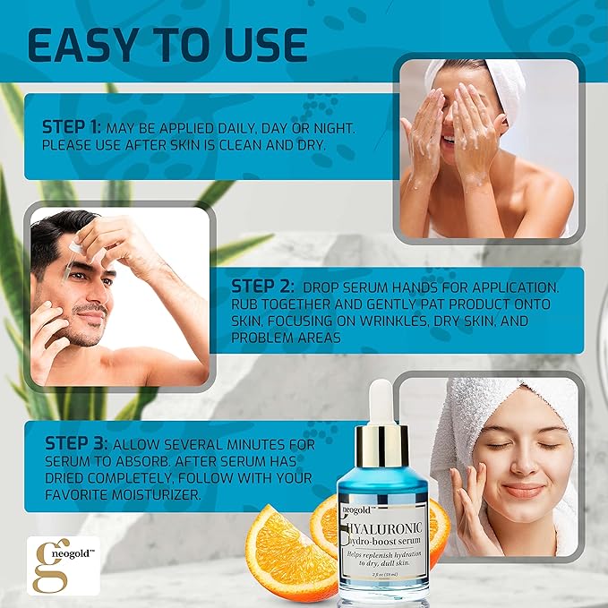 Hydrating hyaluronic acid serum for