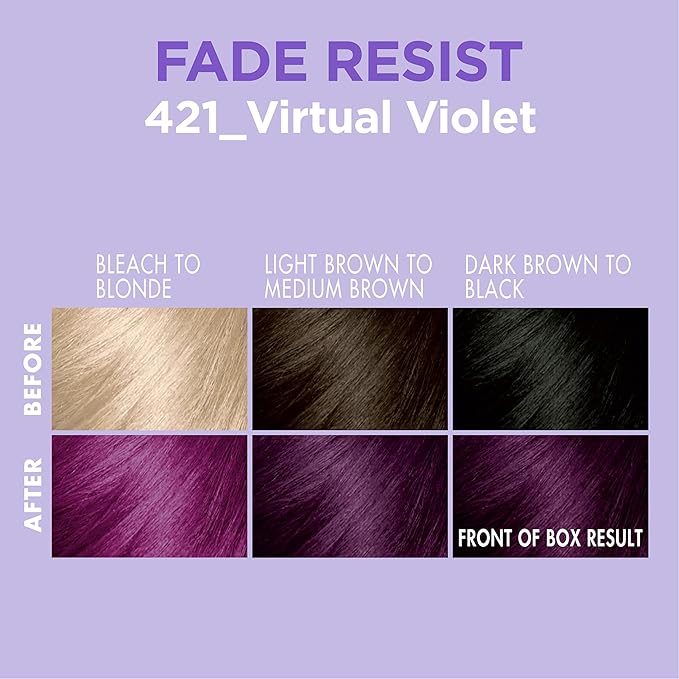 Softsheen-Carson Dark and Lovely Hair Dye, Fade Resist Hair Color with Conditioning Mask, Virtual Violet, 1 Kit