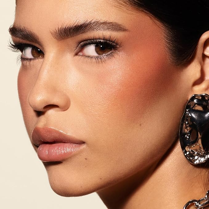 Morphe Hot Shot Blush Drops - Hydrating, Buildable Liquid Blush for Cheeks with Niacinamide and Antioxidants- Buildable, Waterweight Formula for a Natural Finish - Natural Heat (0.5 Fl Oz)